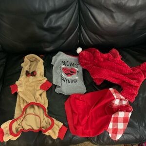 Cozy Red and Gray Cat Outfit Set